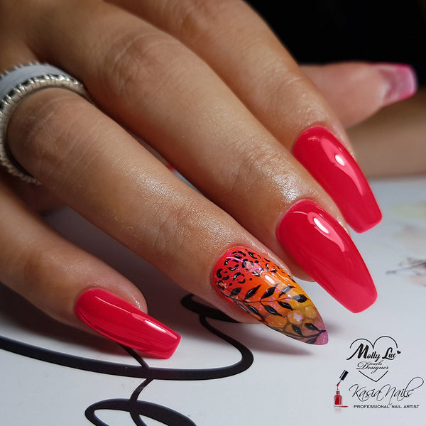 Trajni lak Molly Lac Hearts & Kisses - 198 Red Kiss NEON