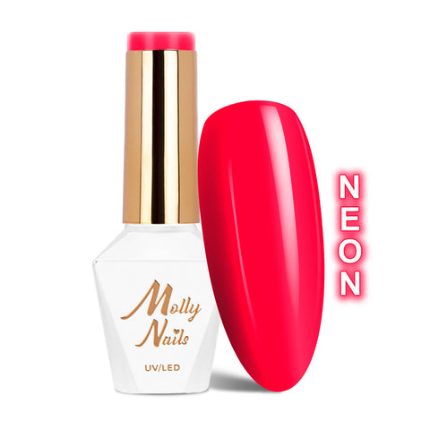 Trajni lak Molly Nails Neons Neon Pinky Red 076 bez HEMA/Di-HEMA/TPO 8 g