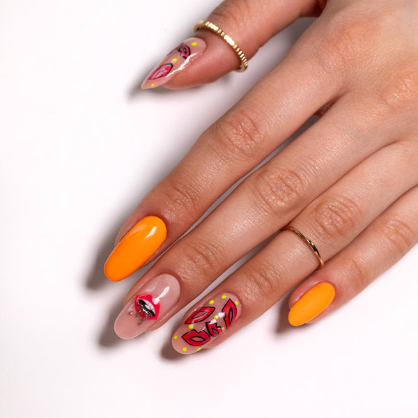 Trajni lak Molly Nails Neons Neon Red 077 bez HEMA/Di-HEMA/TPO 8 g