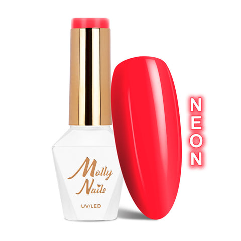 Trajni lak Molly Nails Neons Neon Red 077 bez HEMA/Di-HEMA/TPO 8 g
