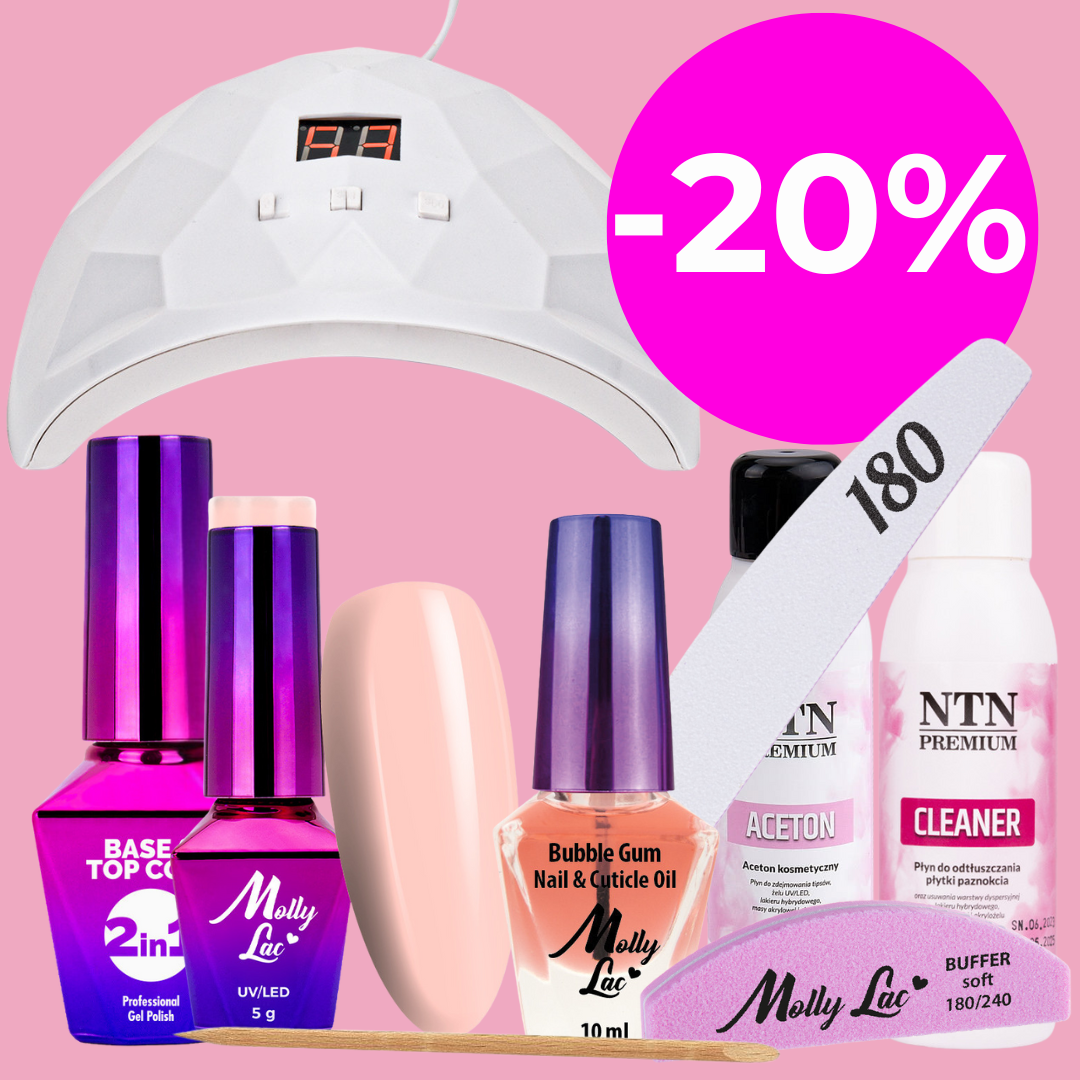 Početni set za trajni lak s lampom - NUDE