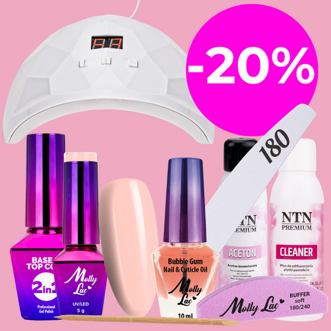 Početni set za trajni lak s lampom - NUDE