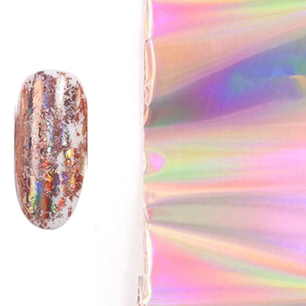 Nail art Transfer Folija - 100 cm HOLO ROSE GOLD