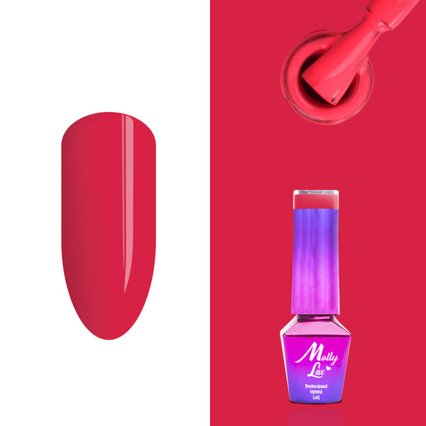 Trajni lak Molly Lac Hearts & Kisses - 198 Red Kiss NEON