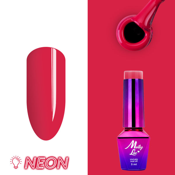 Trajni lak Molly Lac Hearts & Kisses - 198 Red Kiss NEON