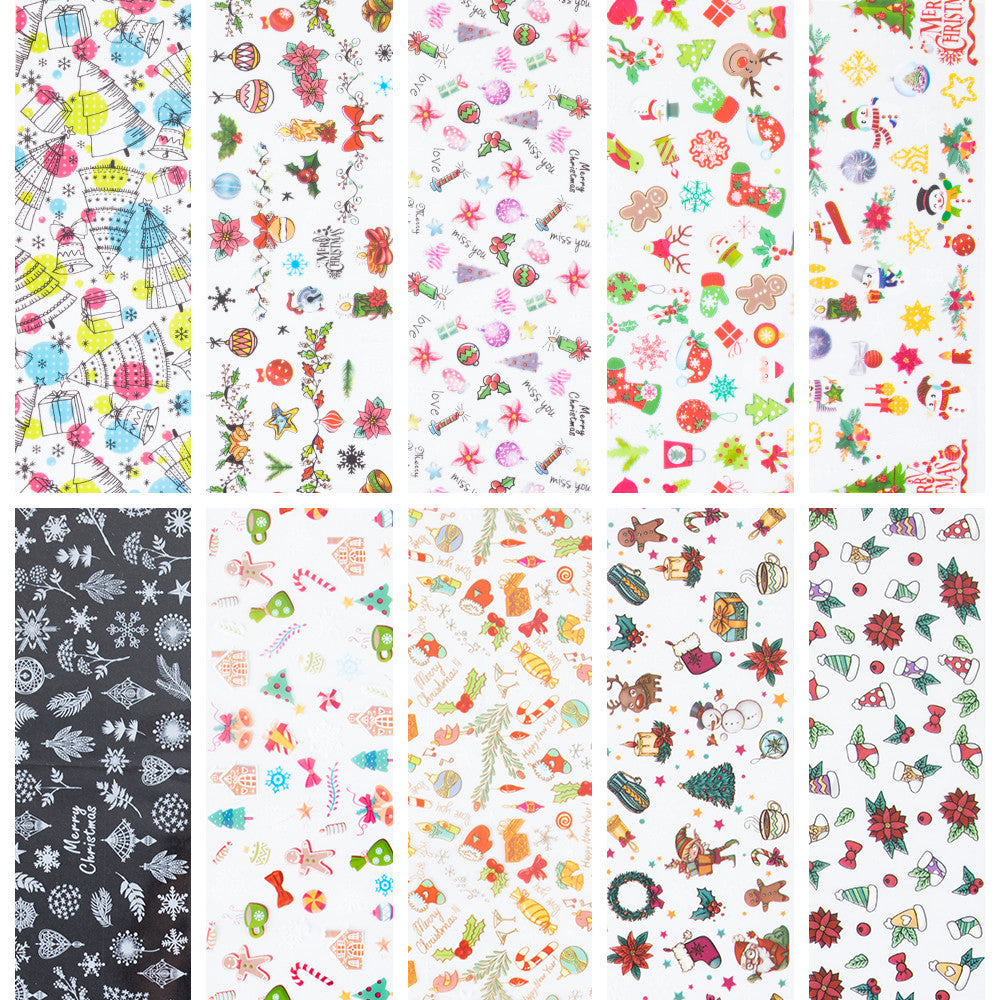 Nail art Transfer Folija Božić 12-01 - 10 kom.