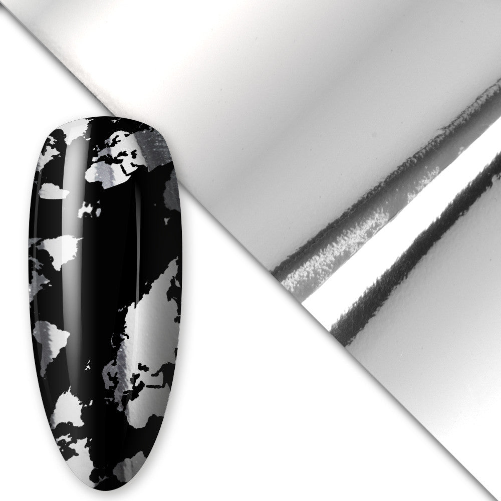 Nail art Transfer Folija - 80 cm SREBRNA