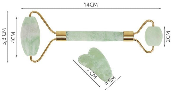Masažer - roller za lice (zeleni žad)