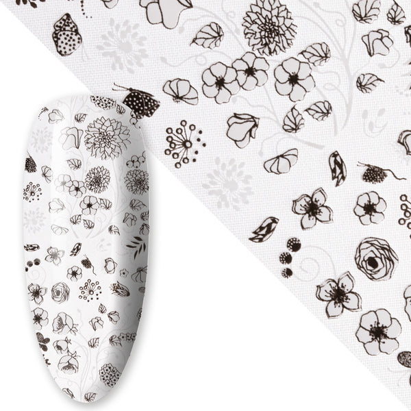 Nail art Transfer Folija - 80 cm - Flower 1