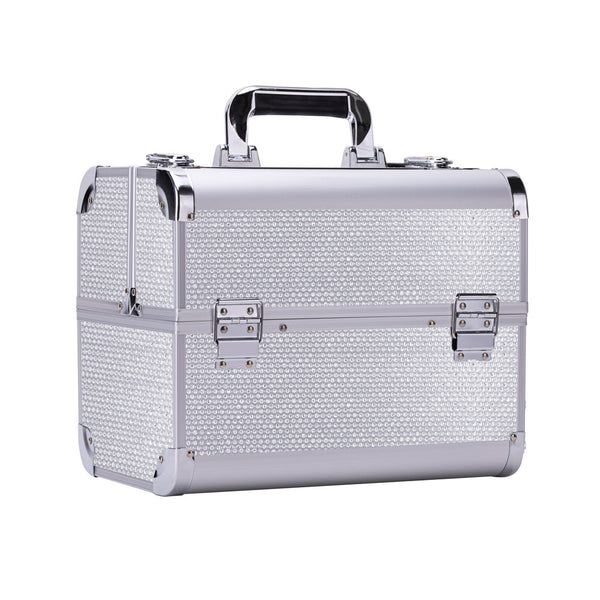 Kozmetički kofer - L - srebrni s cirkonima