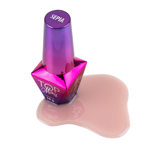 Milky top coat Molly Lac - Sepia - 10 ml - Hema/di-Hema free