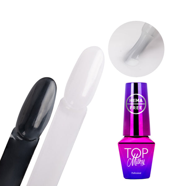 Milky top coat Molly Lac - White - 10 ml - Hema/di-Hema free
